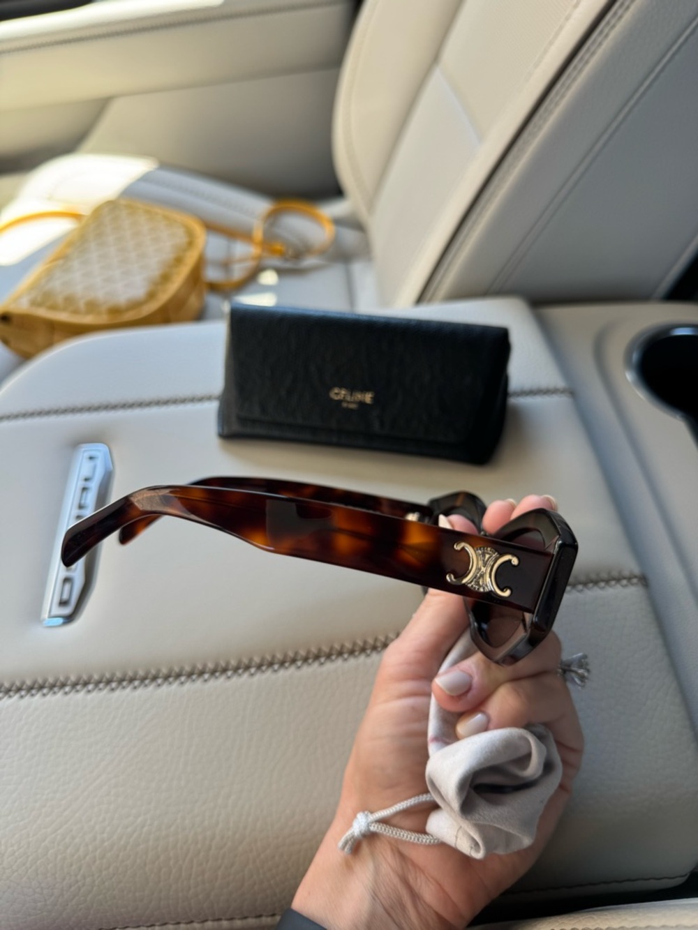 Celine Tortoiseshell Frame Sunglasses with Black Lenses - Picture 5 of 7